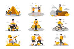 10 Outdoor Activities Flat Illustration Product Image 2
