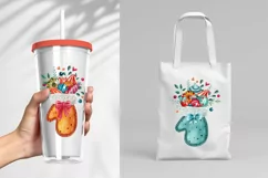 Watercolor Mittens Full of Sweets and Candy PNG Clipart Product Image 4