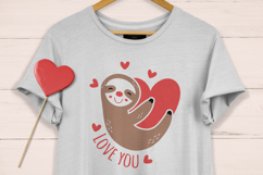 Sloth valentine svg, Sloth svg, Sloth vector, Valentine day Product Image 2