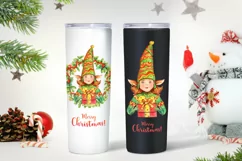 Christmas Elf - watercolor illustration PNG A3, A4 Product Image 2