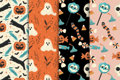 Cute Halloween Seamless Pattern 300 DPI JPG Instant Download Product Image 2