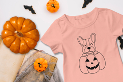 Puppy pumpkin svg, Halloween Dog Png, Black and white Product Image 3