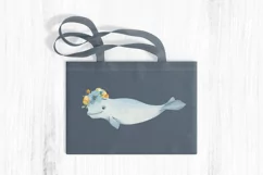 Watercolor Sea Beluga. Cute Animal. Individual element PNG. Product Image 4