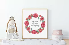 Watercolor hand-painted floral wreaths. Flower frame clipart Product Image 4