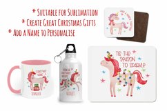 Unicorn Christmas Round Bauble| Sublimation Bundle x 6 PNGS Product Image 3