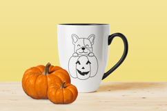 Puppy pumpkin svg, Halloween Dog Png, Black and white Product Image 4