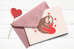 Sloth valentine svg, Sloth svg, Sloth vector, Valentine day Product Image 3