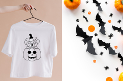 Puppy pumpkin svg, Halloween Dog Png, Black and white Product Image 5