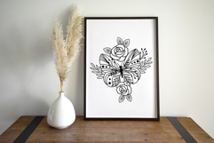 Butterfly Svg File, Floral Butterfly Svg, Butterfly Flowers Product Image 6