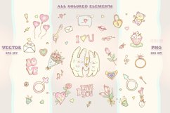 &quot;Love&quot; Set - St Valentine's Day cliparts, patterns EPS, PNG Product Image 2