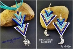 Bead earrings and pendant patterns Brick stitch beadwork Product Image 1
