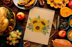 Sunflower sublimation watercolor bouquet, PNG clipart Product Image 4
