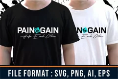 Gym T shirt Designs, Pain and Gain, Inspirational Svg Product Image 1