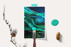 Fluid Alcohol Ink, Emerald alcohol ink, Blue ink textures, Product Image 5