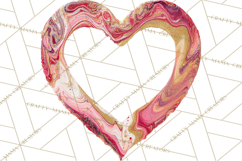 Valentine Clipart Heart Clip Art PNG Romantic Painted Hearts Product Image 2