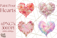 Valentine Clipart Heart Clip Art PNG Romantic Painted Hearts Product Image 1
