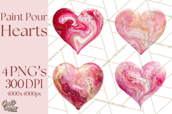 Valentine Clipart Heart Clip Art PNG Romantic Painted Hearts Product Image 1