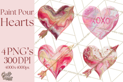 Valentine Clipart Heart Clip Art PNG Romantic Painted Hearts Product Image 1