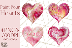 Valentine Clipart Heart Clip Art PNG Romantic Painted Hearts Product Image 1