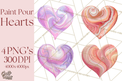 Valentine Clipart Heart Clip Art PNG Romantic Painted Hearts Product Image 1