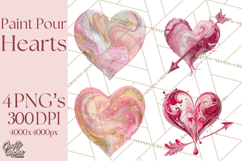Valentine Clipart Heart Clip Art PNG Romantic Painted Hearts Product Image 1