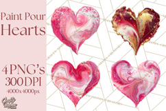 Valentine Clipart Heart Clip Art PNG Romantic Painted Hearts Product Image 1