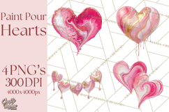 Valentine Clipart Heart Clip Art PNG Romantic Painted Hearts Product Image 1