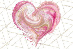 Valentine Clipart Heart Clip Art PNG Romantic Painted Hearts Product Image 2