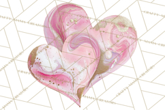 Valentine Clipart Heart Clip Art PNG Romantic Painted Hearts Product Image 2