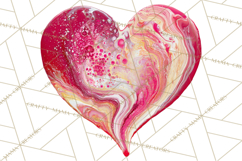 Valentine Clipart Heart Clip Art PNG Romantic Painted Hearts Product Image 2