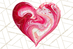 Valentine Clipart Heart Clip Art PNG Romantic Painted Hearts Product Image 2