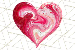 Valentine Clipart Heart Clip Art PNG Romantic Painted Hearts Product Image 2