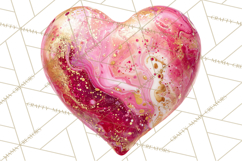 Valentine Clipart Heart Clip Art PNG Romantic Painted Hearts Product Image 3