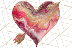 Valentine Clipart Heart Clip Art PNG Romantic Painted Hearts Product Image 2