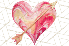 Valentine Clipart Heart Clip Art PNG Romantic Painted Hearts Product Image 3