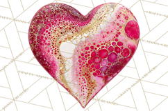 Valentine Clipart Heart Clip Art PNG Romantic Painted Hearts Product Image 2