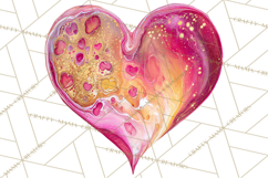 Valentine Clipart Heart Clip Art PNG Romantic Painted Hearts Product Image 4