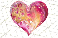 Valentine Clipart Heart Clip Art PNG Romantic Painted Hearts Product Image 4