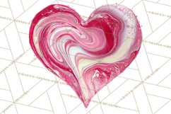 Valentine Clipart Heart Clip Art PNG Romantic Painted Hearts Product Image 5