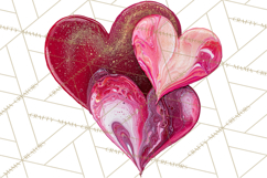 Valentine Clipart Heart Clip Art PNG Romantic Painted Hearts Product Image 5