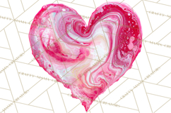 Valentine Clipart Heart Clip Art PNG Romantic Painted Hearts Product Image 2
