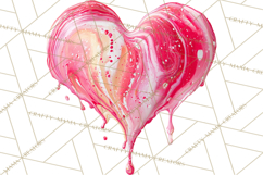 Valentine Clipart Heart Clip Art PNG Romantic Painted Hearts Product Image 5