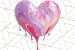 Valentine Clipart Heart Clip Art PNG Romantic Painted Hearts Product Image 2
