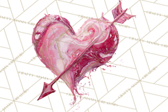 Valentine Clipart Heart Clip Art PNG Romantic Painted Hearts Product Image 4