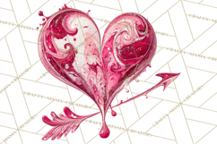 Valentine Clipart Heart Clip Art PNG Romantic Painted Hearts Product Image 5