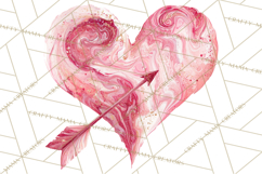 Valentine Clipart Heart Clip Art PNG Romantic Painted Hearts Product Image 2