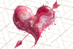 Valentine Clipart Heart Clip Art PNG Romantic Painted Hearts Product Image 4