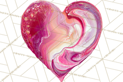 Valentine Clipart Heart Clip Art PNG Romantic Painted Hearts Product Image 2