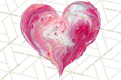 Valentine Clipart Heart Clip Art PNG Romantic Painted Hearts Product Image 3