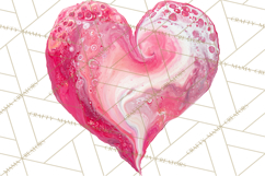 Valentine Clipart Heart Clip Art PNG Romantic Painted Hearts Product Image 2